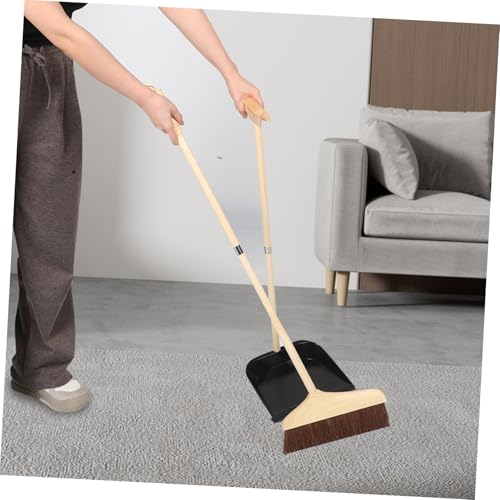 NIYANGLE Kehrschaufel Set mit Langem Holzgriff Weiche Naturpalmenborsten Abnehmbarer Besen Sanfte Bodenreinigung für Parkett Fliesen Laminat Platzsparend Ergonomisch Vielseitig für – Bild 7