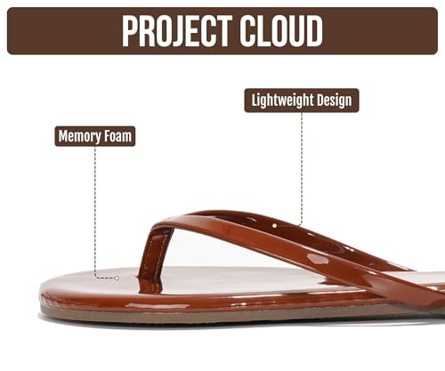 Image of Project Cloud Flip Flops for Women Footwear- Lightweight and Memory Foam Insole Sandals for Women 2026 - Durable Non-Slip Beach Essentials Flats for Women Sandals (Foundations)