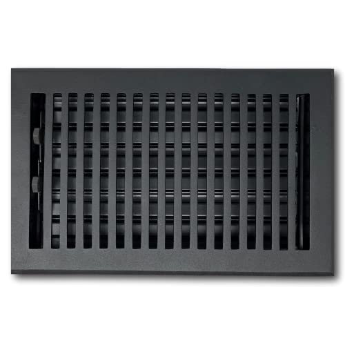 Madelyn Carter Black Contemporary Cast Aluminum HVAC Air Vent Cover Register Replacement - Heavy Duty Air Vent for Wall and Floor