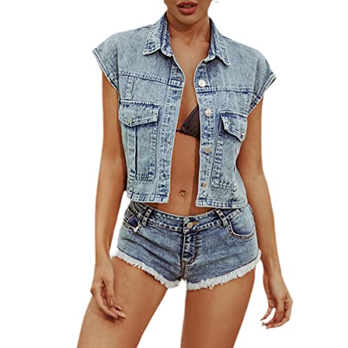 Veste en jean femme bleu rétro courte pour sublimer les petites tailles