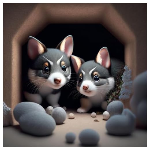 AgaaTi Impresiones De Lienzo Impresión ArtíStica Square una representación hiperrealista de animales adorables asomándose para la decoración de la sala de estar 60x60cm