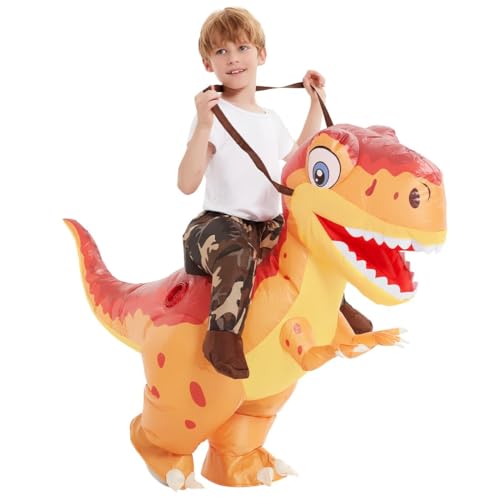 COMIN Inflatable Dinosaur Costume Kids Blow Up T Rex Dino Costumes Funny Fancy Dress for Halloween Party4