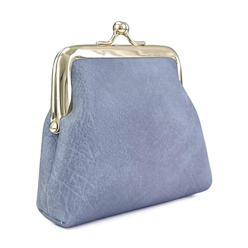 Coin Purse, Small PU Leather Change Purse, Coin Wallet with Clasp, Car Change Holder Pouch for Woman and Men (Sky Blue)4