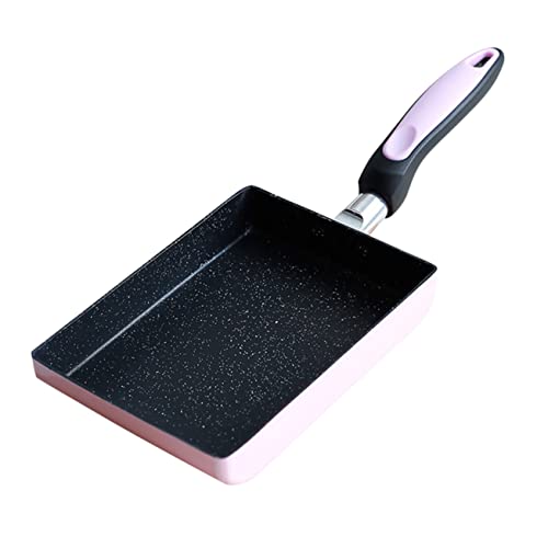 AOKWAWALIY 1個 フライパン フラットパンケーキパン 卵焼き器 テフロン加工 角鉄板 非 frying pan saucepan ノンスティックエッグパン 日本の四角いなべ アルミニウム合金