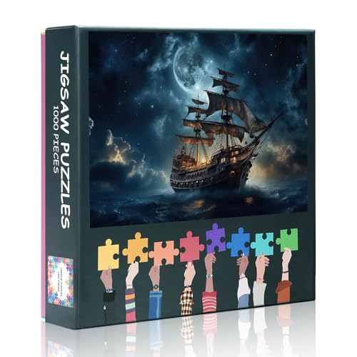 Rompecabezas Vintage Barco Pirata para Adultos 1000 Piezas | Ensamble Perfecto Sin Polvo Póster de Referencia, Dificultad Imposible, Divertido Y Difícil, 20 x 27 Pulgadas miniatura 7