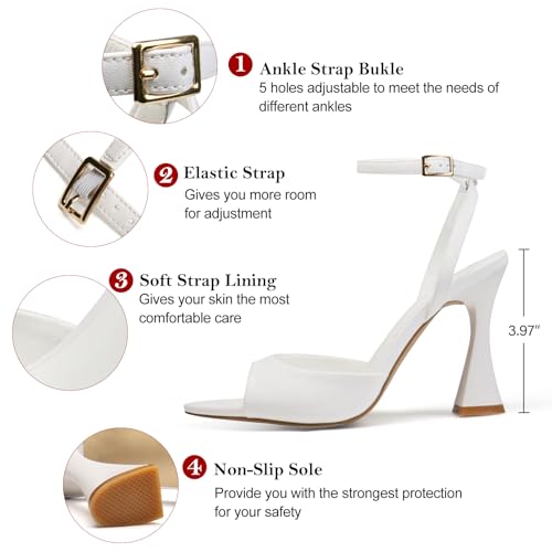 Black High Heels for Women Strappy Pointed Open Toe Heels Ankle Strap Kitten Heeled Sandals Wedding Bridal Party Prom Sexy Dress Shoes2