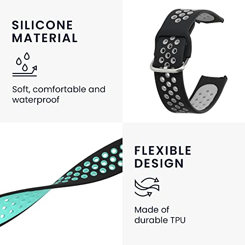 kwmobile 2x Straps for Garmin Venu Sq Music/Sq Watch Strap, Silicone Replacement Watch Strap Set - Image 3