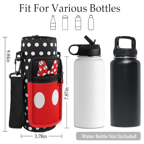 Unyopsa Water Bottle Carrier Bag 25oz/32oz Water Bottle Pouch Holder Adjustable Shoulder Strap Neoprene Water Bottle Sling Bag with Phone Pocket Insulated Tumbler Accessories Gifts for Women