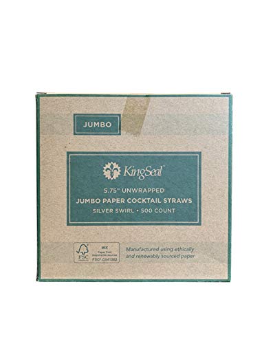 image for Kingseal FSC Certified Paper Disposable Cocktail Straws, Stirrers, Unw