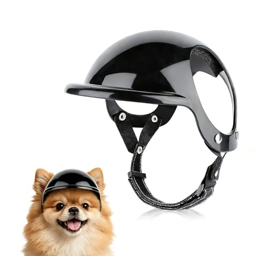 LESYPET Dog Helmet for Extra Small Dogs Kitten Motorcycle Helmet with Ear Hole Design Extra Small Dog Hat for Chihuahua Yorkie Adjustable X-Small