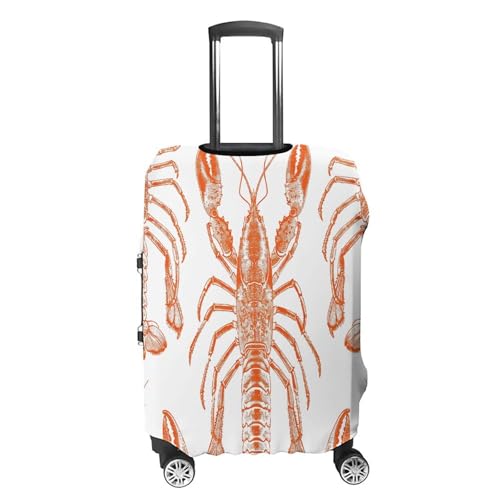 Orange Shrimp Pattern Travel Luggage Cover Washable Anti-scratch Suitcase Protector Dustproof Protective Cover Case for Wheeled Luggage Fits 19-32 Inch Luggage4