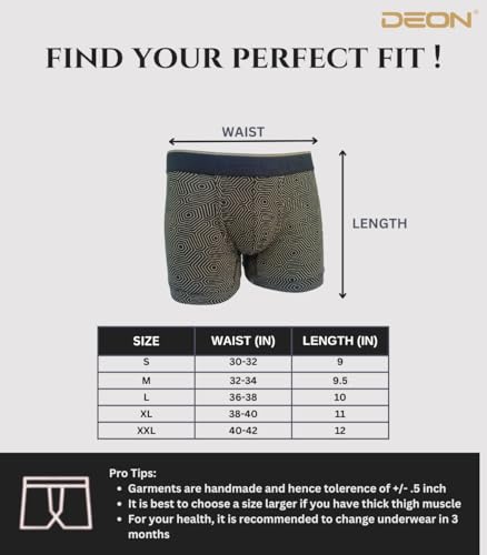 Image of DEON Pack of 2 Micromodal Luxury Print Trunk for Men | Non Itch No Chaffing Sweat Proof