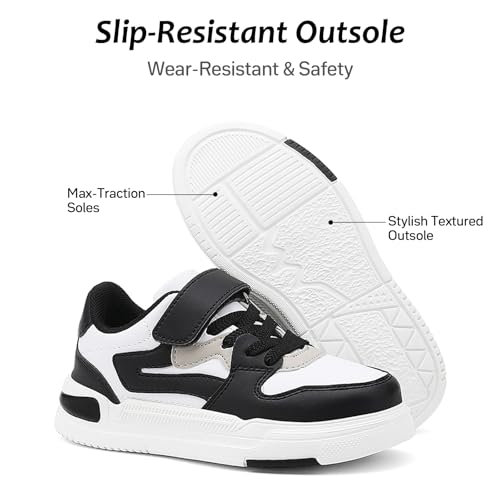 Boys Girls Shoes Kids Skateboard Sneakers Casual Tennis Shoes with Hook and Loop Children Lightweight Durable Athletic Footwear(Little/Big Kid)3