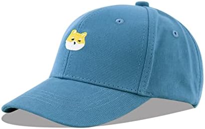 LANGZHEN Cotton Baseball Cap for Infant Baby Boys Girls Toddler Kids Outdoor Adsjutable Cute Animal Hat(M-Embroidered-Blue)