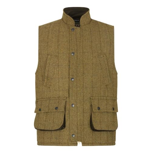 Walker and Hawkes - Barrington - Chaleco de Tweed para Hombre - Inspirado en la hípica y la Caza - Salvia Claro - M