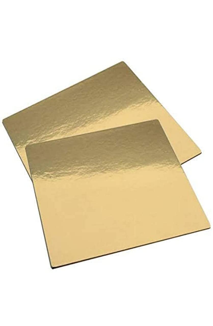 12 Inch Square Cake Base Cake Board 10 Pieces-Piece Cardboard Square Cake Square Base, 12 inches Diameter,Top Gold/Silver Base