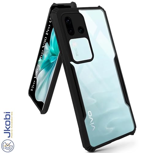 Image of Jkobi Back Cover Case for Vivo V30 | Vivo V30 Pro 5G (Shockproof with Polycarbonate Clear Panel | Professional Black)