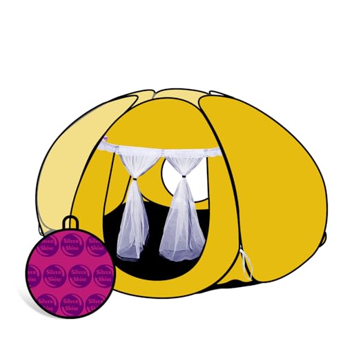 Image of SILVER SHINE Foldable Delightful Patterns Popup Kids Play Tent House for Multi Purpose|PlayTent House for up to 10 YearOld Kids Girls&Boys|Mosquito Net Design Tent for Kids