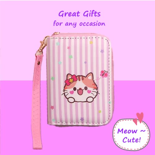Image of AACKS Little Girls Coin Purse Kids Small Wallet for Teens Women Mini Coin Pouches with Strap Cute Cartoon Card Holder Cat Kitty Panda Unicorn