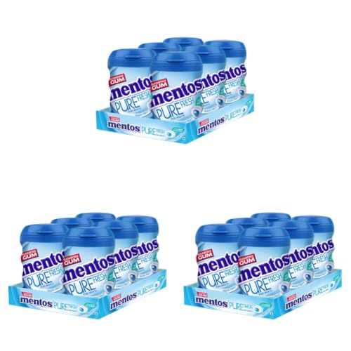 Image of Mentos Pure Fresh, Sugarfree Mint Flavour, Chewing Gum Bottle Pack, 327.6 g- Pack of 18