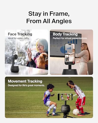 Image of Belkin Wireless Charger Stand, Auto Face Tracking, Apple DockKit Certified, Tripod & MagSafe Compatible, No App Required, 360 Rotation, Influencer Content, Works w /FaceTime, YouTube, etc.