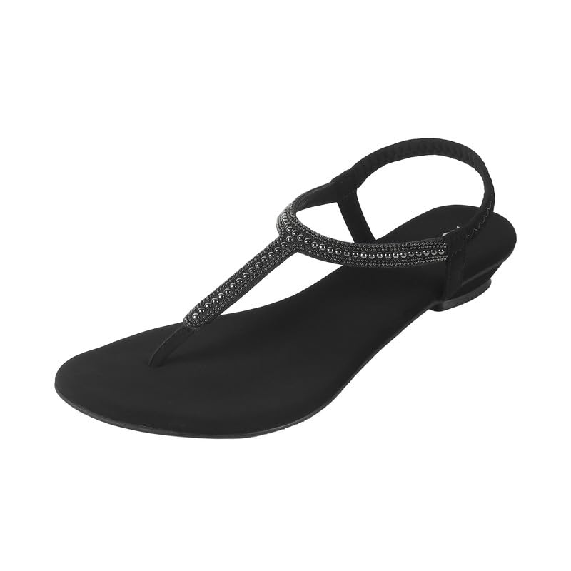 Women's T- Strap Stylish Sandals with Flat sole-image-35