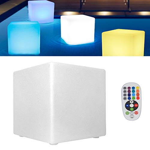 16-Inch Rechargeable Cube Led Color Stool Table And Chair With Remote Control Side Table And Stool, Multi-Color And Dimming Atmosphere Light Conversion For Bedroom, Living Room, Terrace, Party #TOP4
