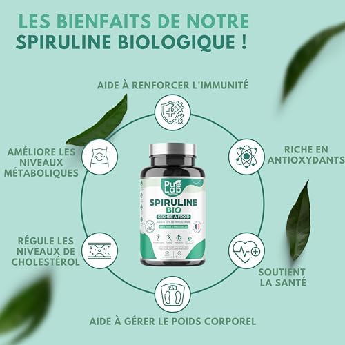 Spiruline Bio 600 comprimés vegan pour cure de 5 mois formule pure sans excipient - 4