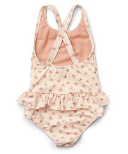 Image of Toddler Girls One Piece Swimsuits Crossback Backless Bathing Suit Whale Dolphin Shark Swimwear with Ruffle Butt UPF50+