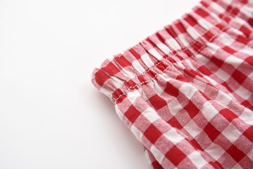 Image of BINIDUCKLING Toddler Pull Up Loose Gingham Girls Pants