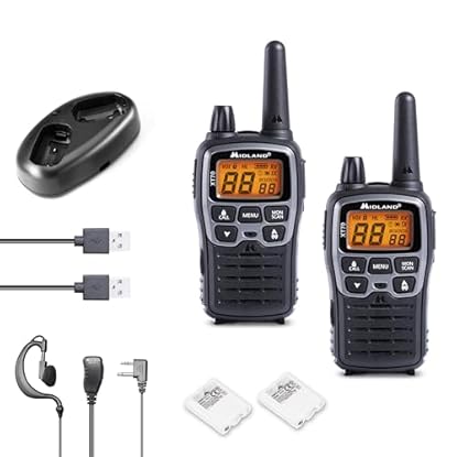 Foto di Midland - Walkie Talkie XT70, 2 Ricetrasmittenti Professionali Dual Band 93 Canali - 69 LPD/24 PMR446 Senza Licenza, Autonomia 18H, Copertura 12Km, Ricarica Rapida e Accessori, 38 toni CTCSS + 83 DCS