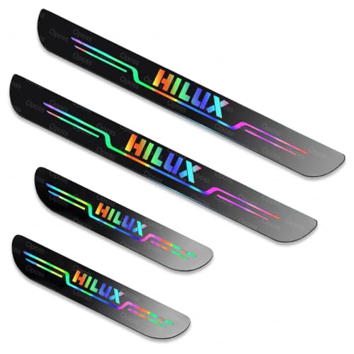 トヨタ ハイラックス GUN125系 車サイドステップガード ドアステップ スカッフプレート ハイラックス GUN125系 HILUX 車ドアシルプロテクター 車用ドアモール サイドステップ スカッフプレート ガードステッカー 簡単取り付け 傷隠し キズ防