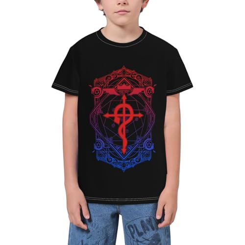 Kids Tshirt for Full Metal Alchemistes Tops,Fashion 3D Print Short-Sleeve tees for Sports