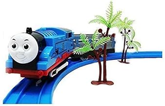 GRETIC Boys Play Thomas Train Track Set Cartoon Inspired Railway Playset with Tracks Engines Accessories Fun Educational Train Toy for Kids (Multicolor)