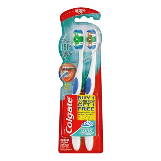 Colgate 360° - Cepillo de Dientes Medio con Limpiador de Lengua- Pack de 2