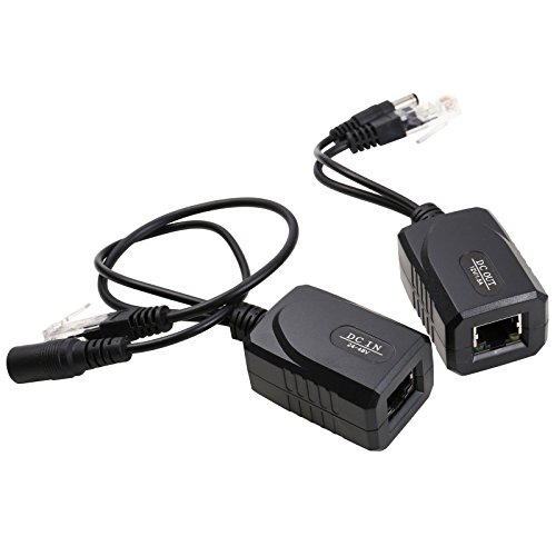 UHPPOTE Power Over Ethernet POE Splitter Transmitter + Receiver para cable de red RJ45 miniatura 1