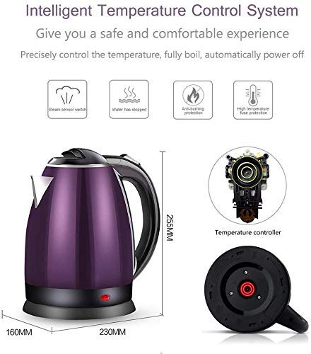 Amazon | 電気ケトル304ステンレス鋼電気ケトル自動シャットオフ大容量
