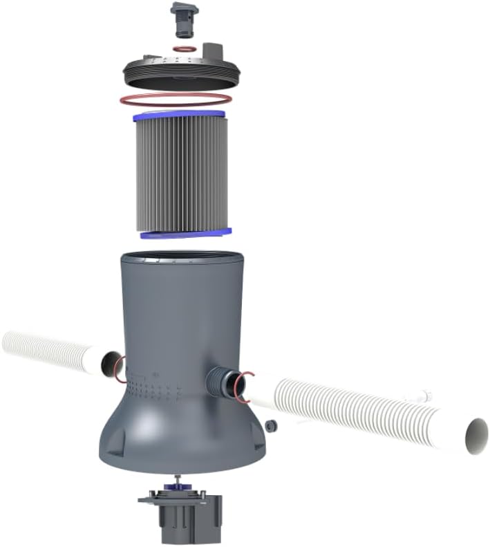 Miniatura 4 de WaterRebirth Bomba de filtro de cartucho de ahorro de energía solar para piscinas sobre el suelo, bomba de 400 GPH para piscina de 1300 galones,