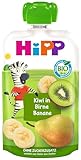 HiPP Bio Quetschie Kiwi in Birne-Banane - Charlie Zebra (8 x 100g), ab 1 Jahr, 100% Fruchtpüree, ohne Zuckerzusatz, vegan, in bester Bio-Qualität