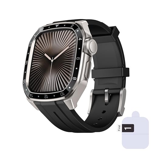 Apple Watch�Ƃ̌݊������� Series 11/10/6/5/4�ESE 3/2/1�E49mm�E46mm �A�b�v���E�H�b�` ��̌^ ���� �P�[�X �J�o�[ �V���R�� �o���h �Z�b�g�y�t���ی�t�B���� ���܂��z (�i�`������, 44mm) [���s�A���i