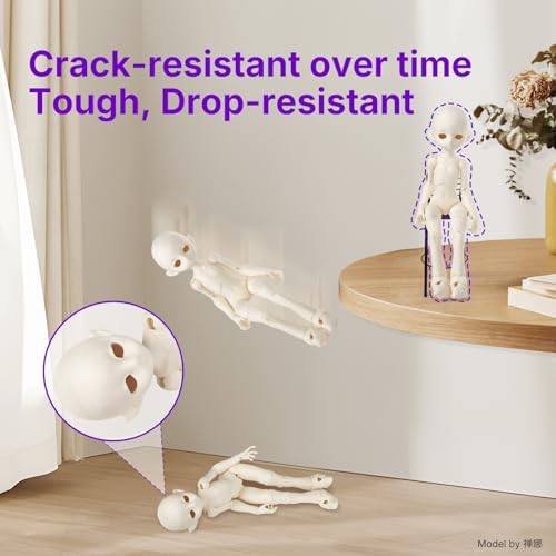 RESIONE Verschleißfestes Tough BJD Resin - Nicht-Gelbendes 3D Drucker Resin in Mehreren BJD-Farben - 3D Harz mit Langzeit-Rissbeständigkeit für 3D Druck (Cremeweiß)