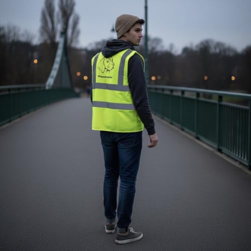 Warnweste Hund personalisiert – Mantrailing Sicherheitsweste neongelb XL – mit Namen/Team bedruckt, reflektierend & leicht – modischer Look für Hundeführer, Hundesport & Spaziergang