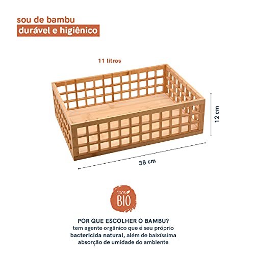 Caixa em Bambu 38cm - OIKOS, Natural