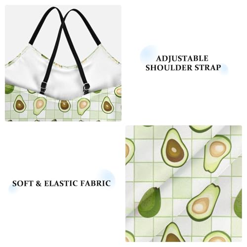 JUNZAN Avocados in Plaid Swimsuits for Girls Kids Bathing Suit Swimming Suit Size 10-123