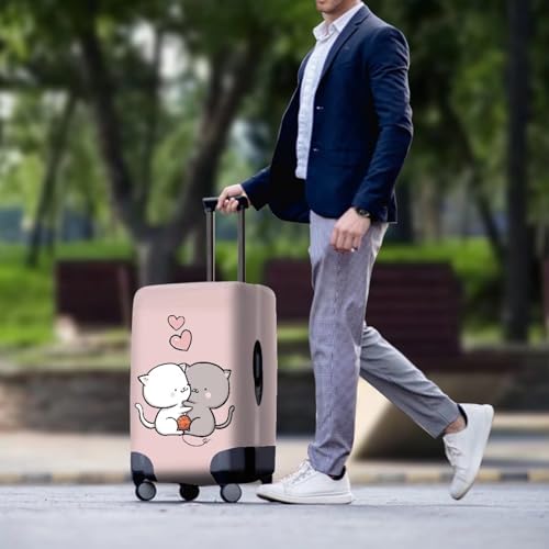 Image of Mumeson Cartoon Cat Luggage Covers Suitcase Protector Zipper Closure Cute Luggage Cover Baggage Cover Fit Suitcase 18-32 inch Elastic Protect Luggage Protective