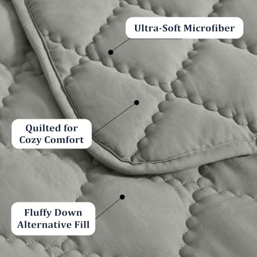 Image of BEDSUM Toddler Quilt 43x60, Microfiber Kids Quilt Toddler Bed, Smoke Grey | Lightweight Soft Comfort for Toddler Beds, Daycare, Preschool Naps, Boys Girls, Machine Washable All Season Toddler Comforter