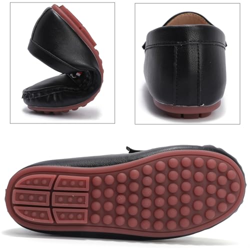 DADAWEN Toddler Little Kid Boys Girls Soft Leather Loafer Casual Moccasin Flats Dress Shoes Penny Slip On Boat Shoes School Wedding Church Loafers2