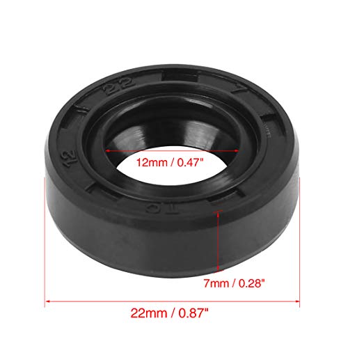 X AUTOHAUX TC Wellendichtring Dichtring Simmerring Gummi Doppellippe 12mm X 22mm X 7mm für Motorrad Kurbelwellen und Hydraulikpumpen
