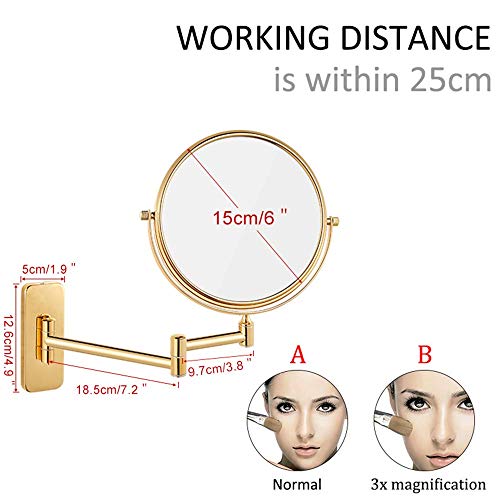 Miroir de vanité de salle de bain réglable et extensible double face - 6