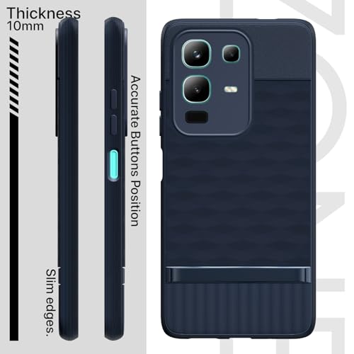 Image of Pikkme Back Cover for Infinix Note 50x 5G Camera Protection 3D Hexa Cube Design Silicone Protective Bumper Case (Blue)